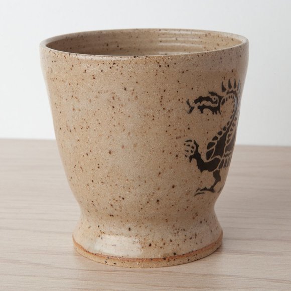 Small Handmade Studio Pottery Artisan Ceramic Dragon Planter Speckled Signed - Picture 5 of 16